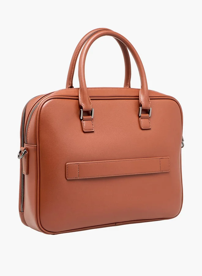 DUCHINI TAN Men Monogram Textured Laptop Bag for Men | Best Price UAE